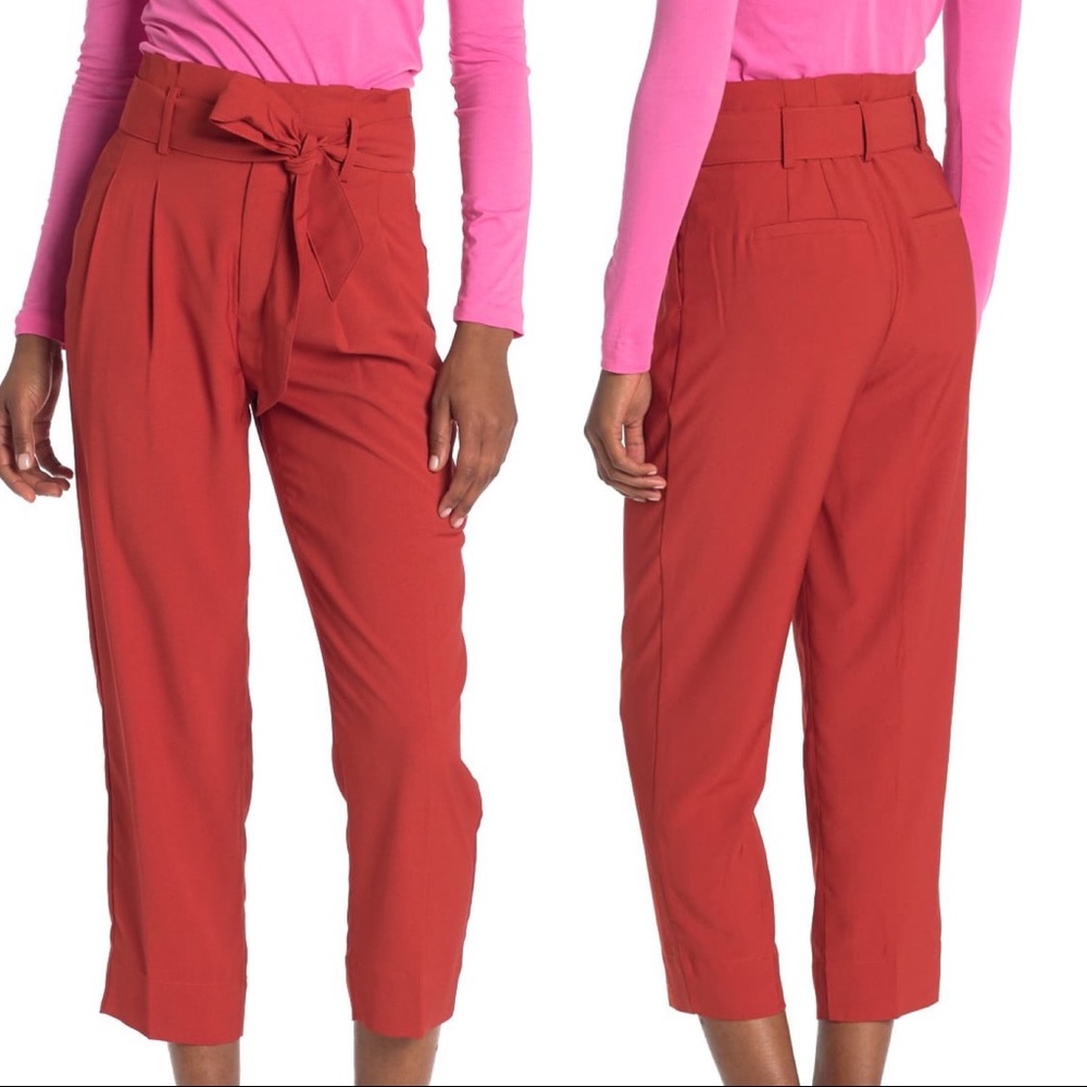 Madewell red Drapey paperbag high waist pants